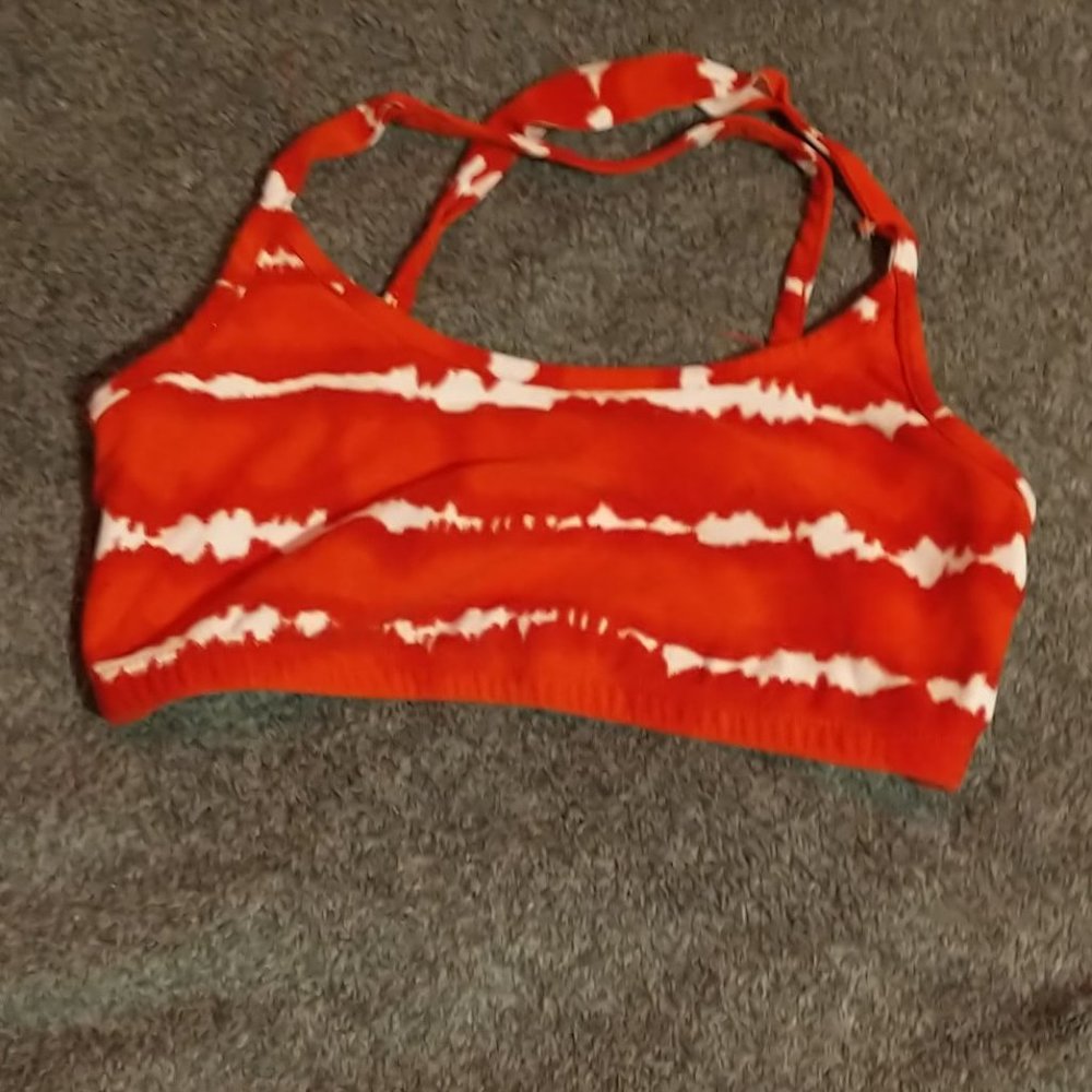 red n white bra